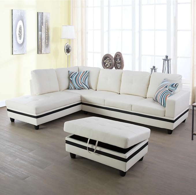 White and Black Pu Leather