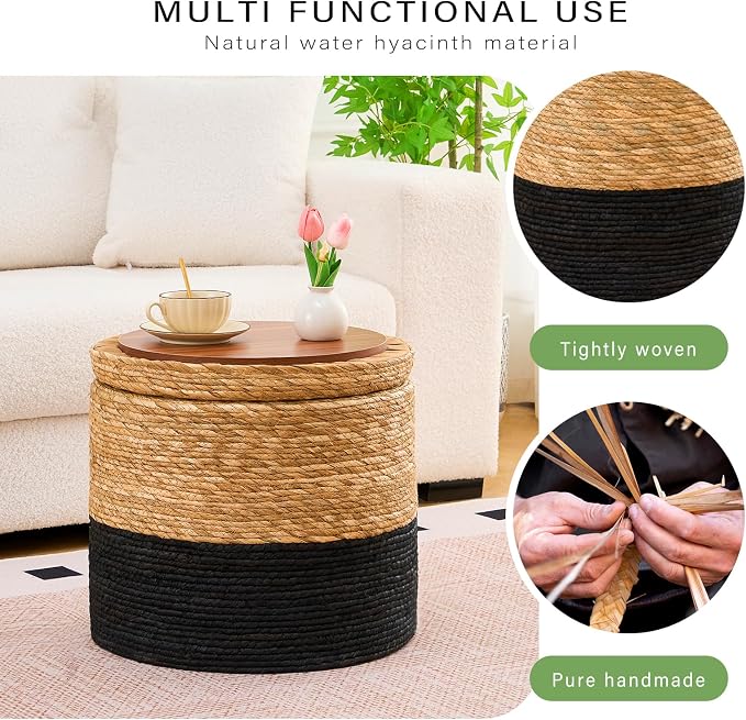 Storage - 18inch Natural Cattail & Black Corn Shell