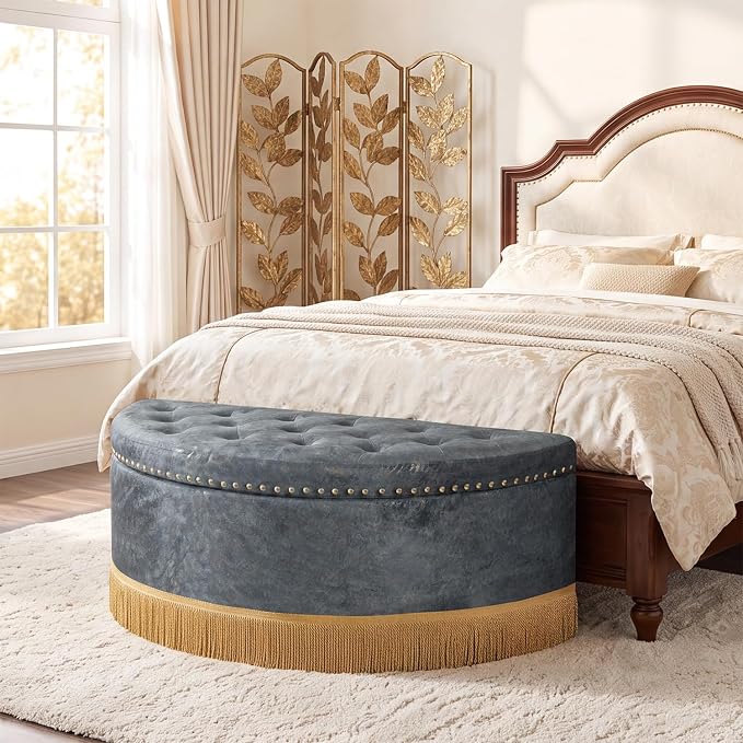 Fabric-grey With Bullion Fringe