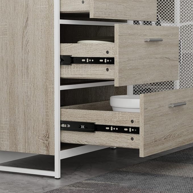 Beige With 3 Drawers
