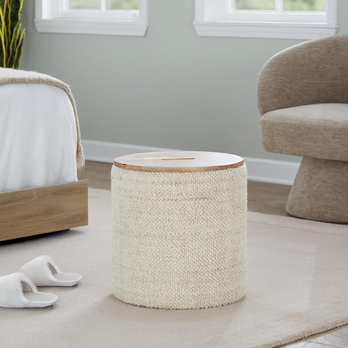 Beige Wool, Mango Wood