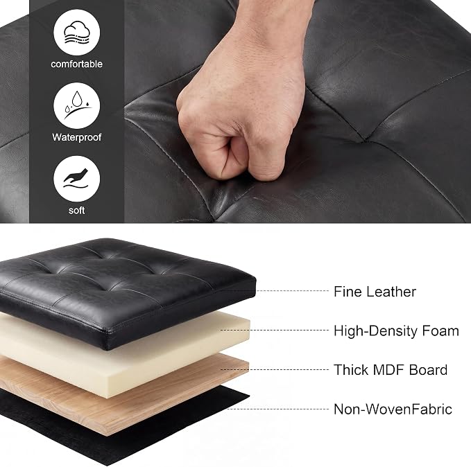 Faux Leather -Black With Tray