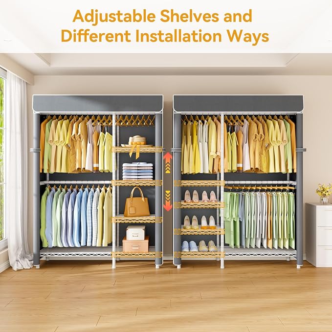 White Closet with Gray Cover