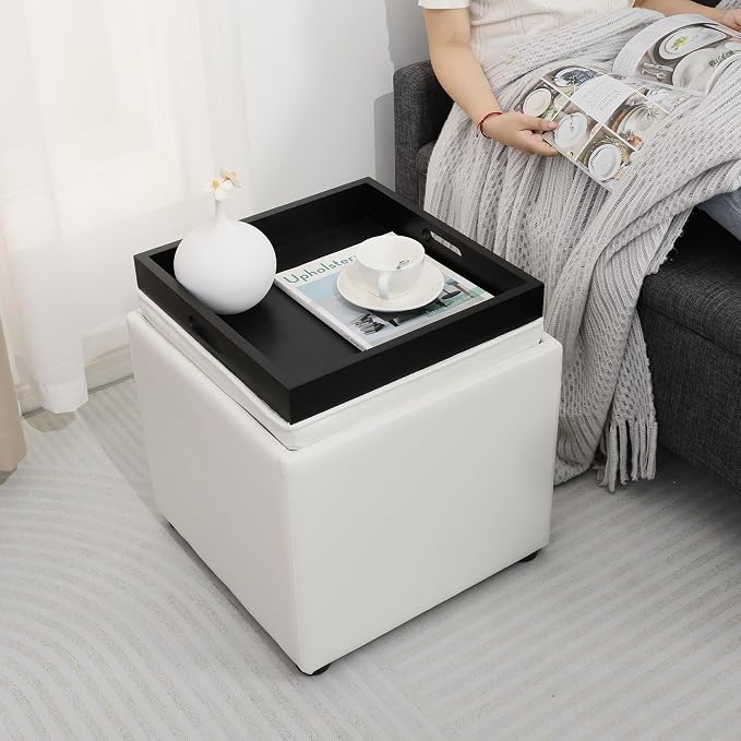 White Leather With Tray