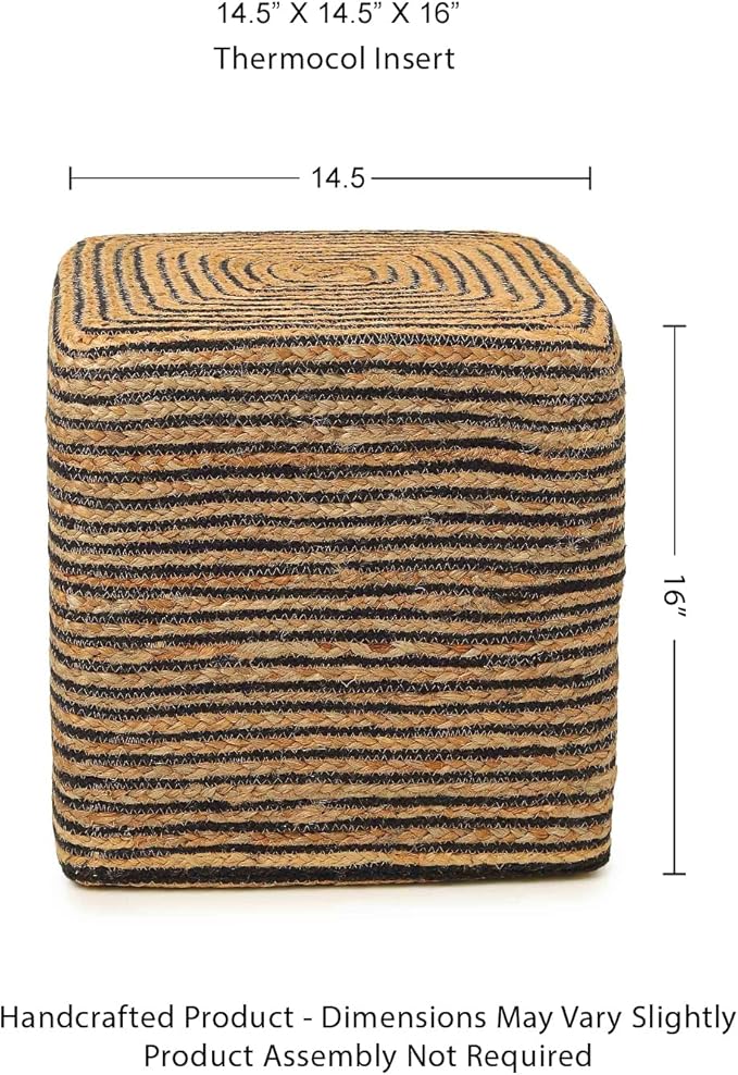 Cube Braided Natural Black