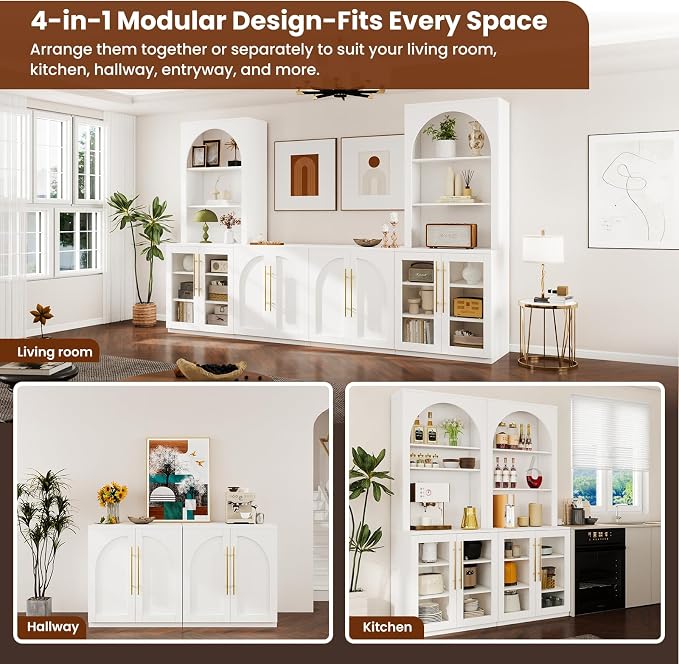 Arched Entertainment Center - White