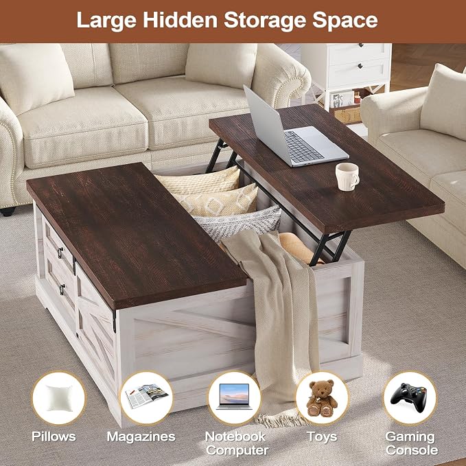 Vintage White+walnut