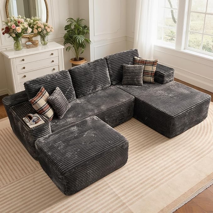 Gray,plush Corduroy