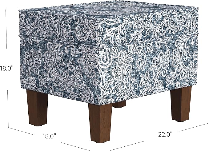 Blue Denim Jacobean Print