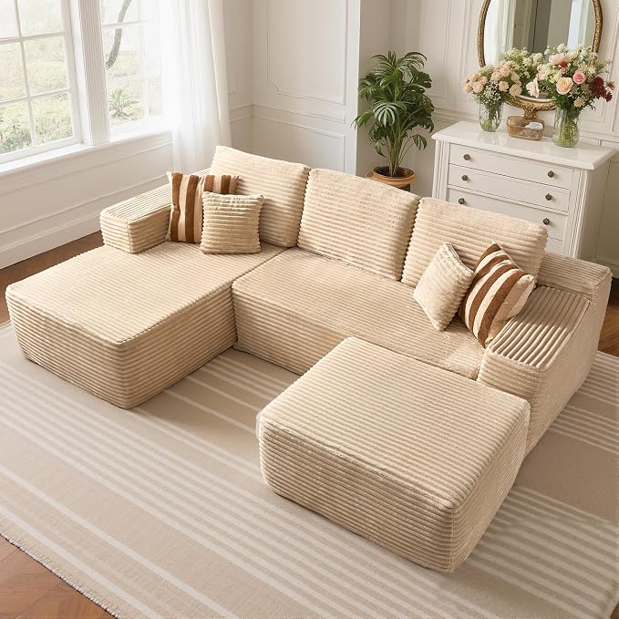 Beige,plush Corduroy