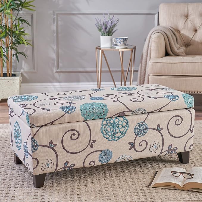 White and Blue Floral