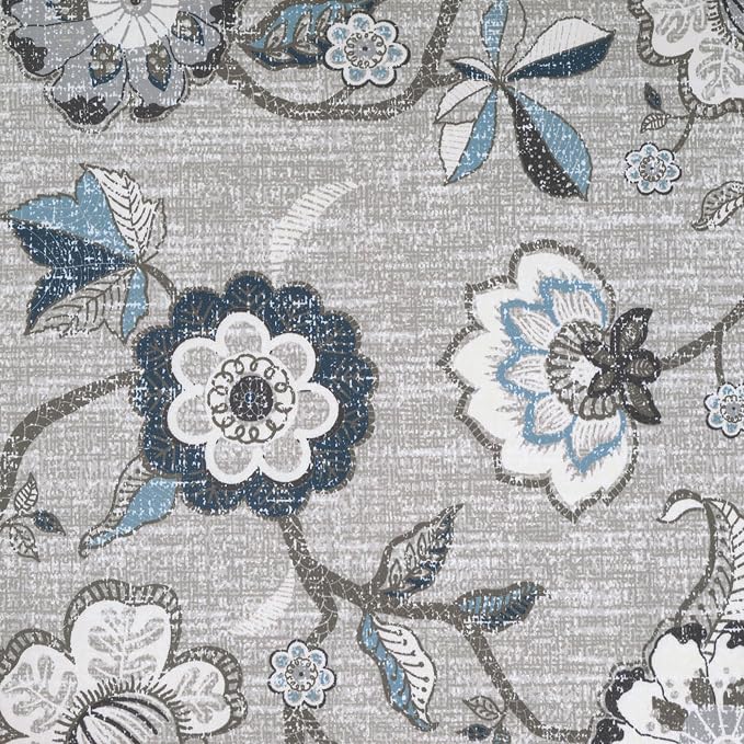 Gray Flora Fabric