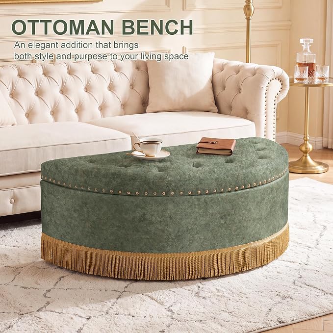 Fabric-green With Bullion Fringe