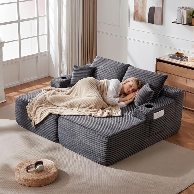 Grey Plush Corduroy