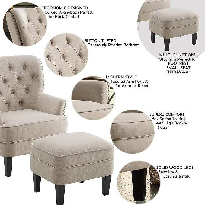 Polyester Sand With Ottoman