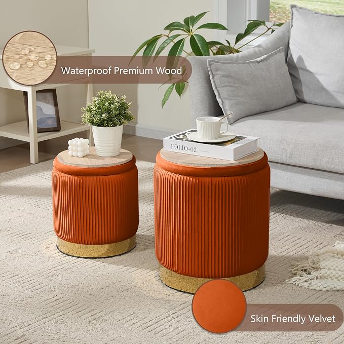 Gold-tone Velvet-orange