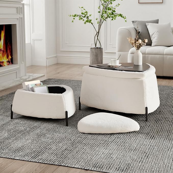 2-piece Faux Fur White
