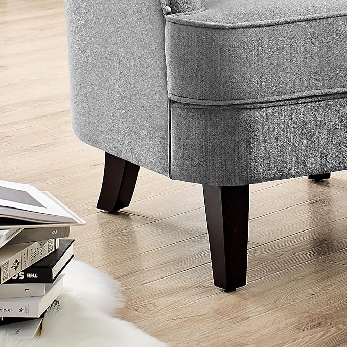 Velvet Grey With Ottoman