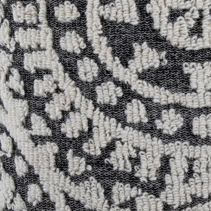 Ivory Handwoven Wool, Tufted Design