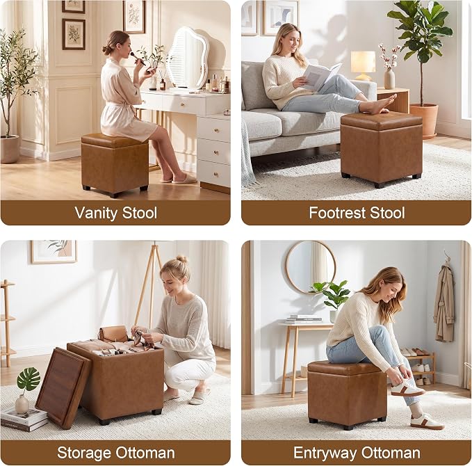 Faux Leather -Taupe Brown With Tray