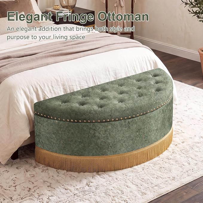 Fabric-green With Bullion Fringe