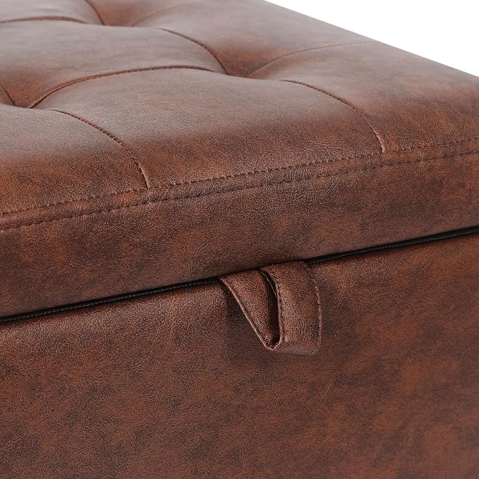 Leather Reddish Brown With Wood Legs