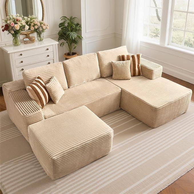 Beige,plush Corduroy
