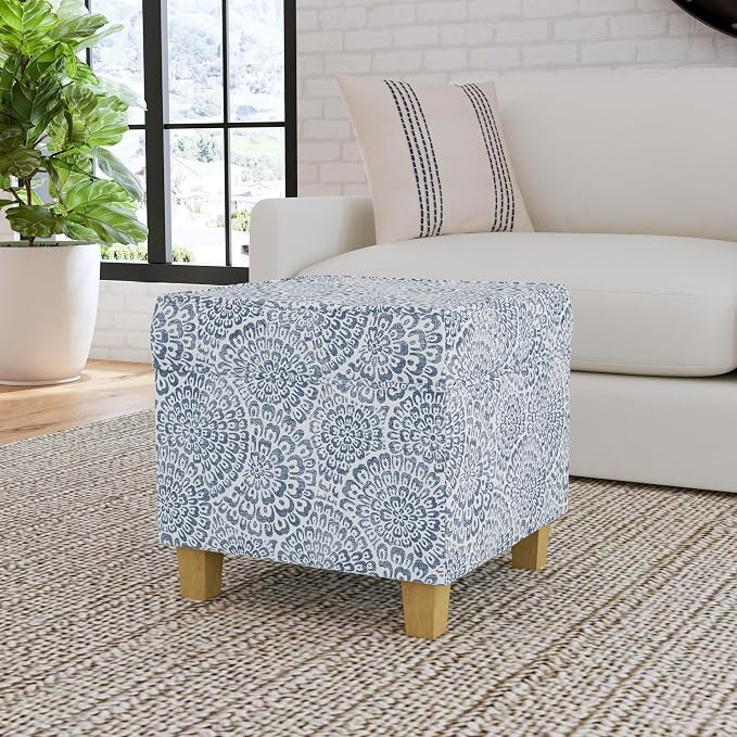 Blue and Cream Modern Floral