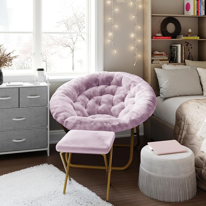 Dusty Purple Fabric/Soft Gold Frame
