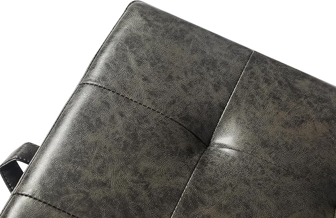 Leather Mixed Grey With Wood Legs
