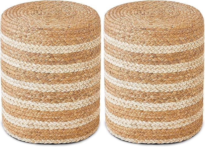 14inchwater Hyacinth Braid & White Cotton Rope