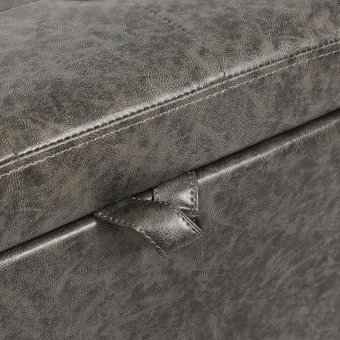 Leather Mixed Grey With Wood Legs
