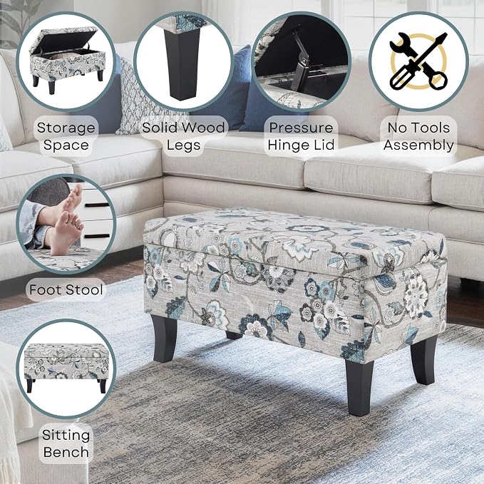 Gray Flora Fabric