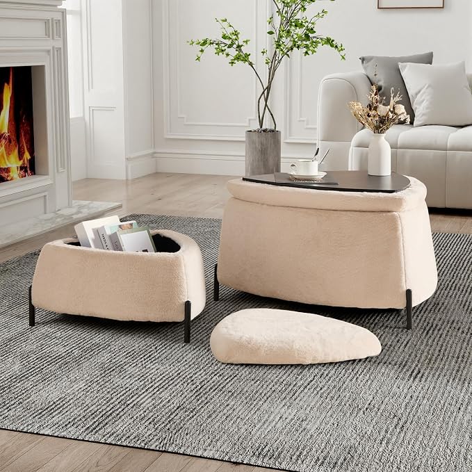 2-piece Faux Fur Oatmeal