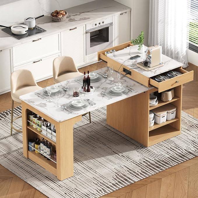 Natural + Faux Marble Table + Particle Board+mdf + Particle Board