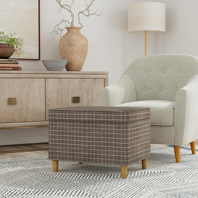Brown Windowpane Fabric