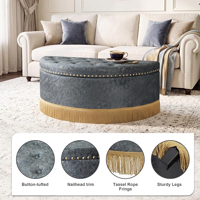 Fabric-grey With Bullion Fringe