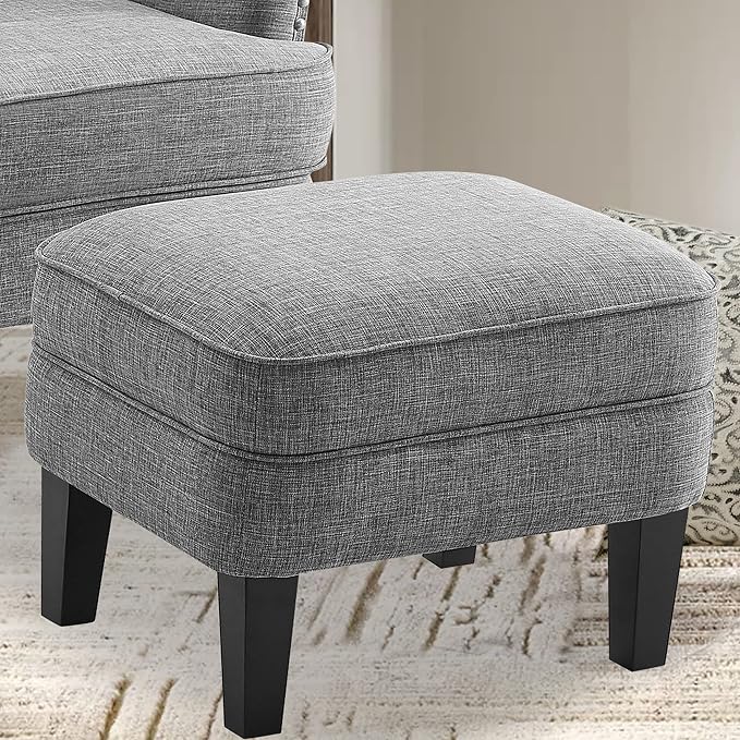 Linen Grey With Ottoman