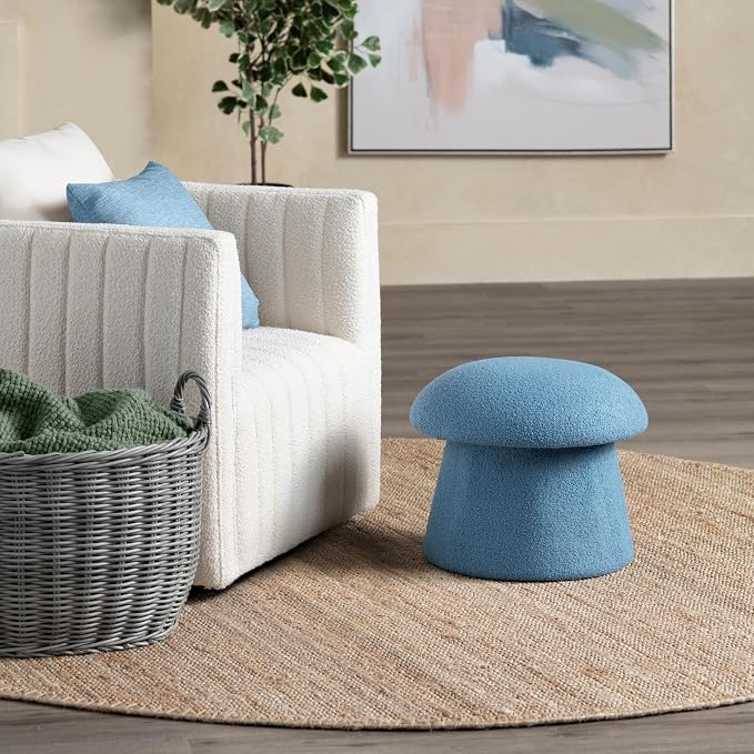 Boucle Mushroom-indigo Blue