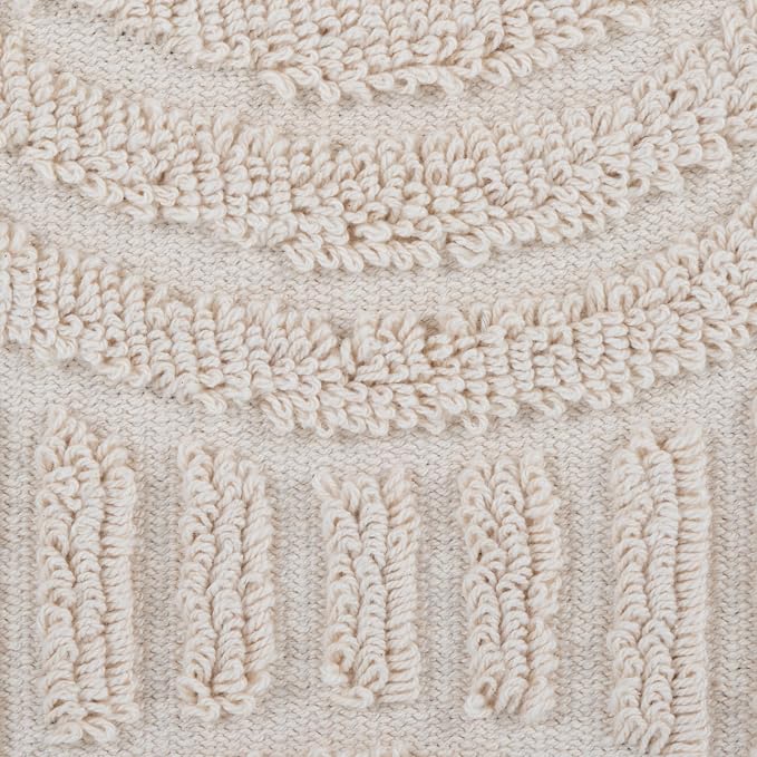 Beige High Piled Design Cotton