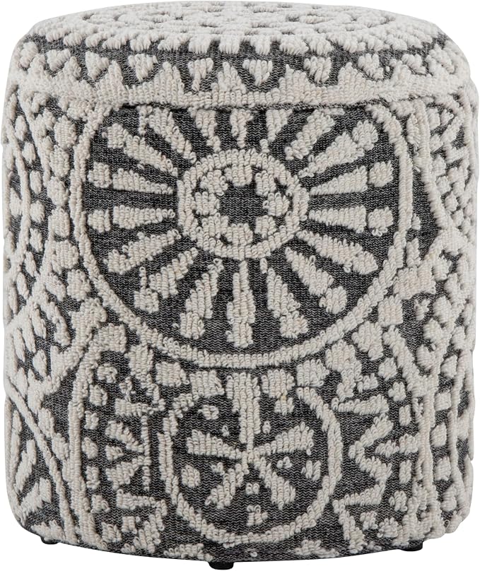 Ivory Handwoven Wool, Tufted Design