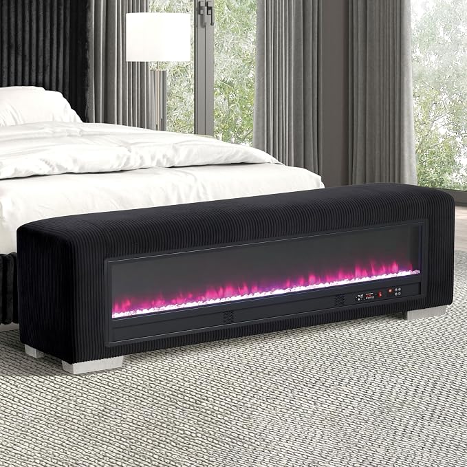 Black With Crystal Stone Décor
