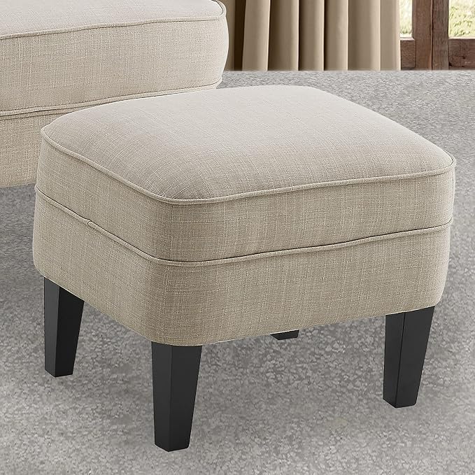 Polyester Natural With Ottoman