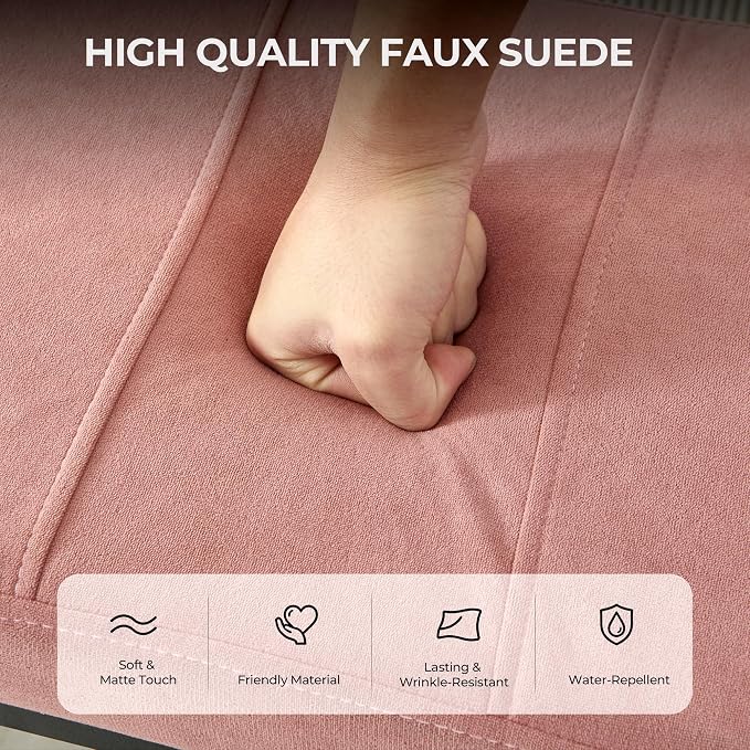 Pink Faux Suede