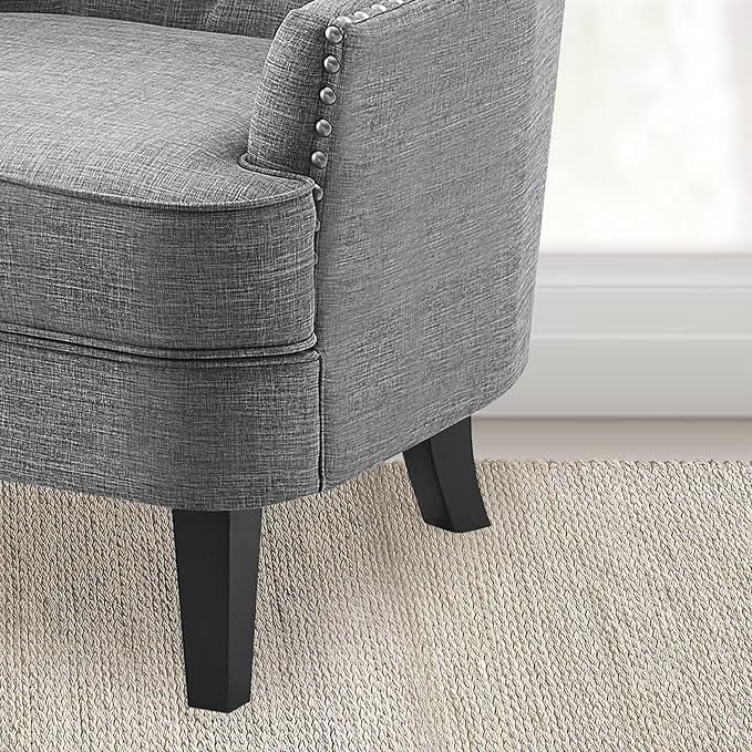 Polyester Light Grey With Ottoman