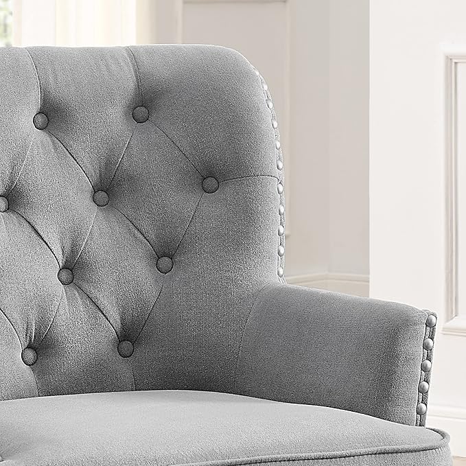 Velvet Grey With Ottoman