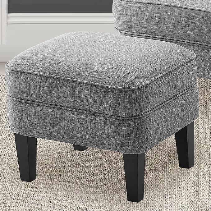 Polyester Light Grey With Ottoman