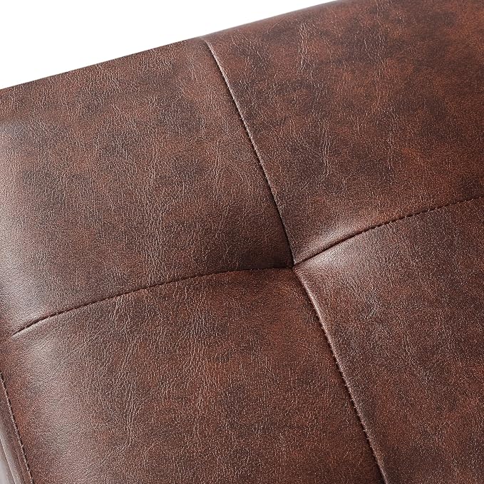 Leather Reddish Brown With Wood Legs